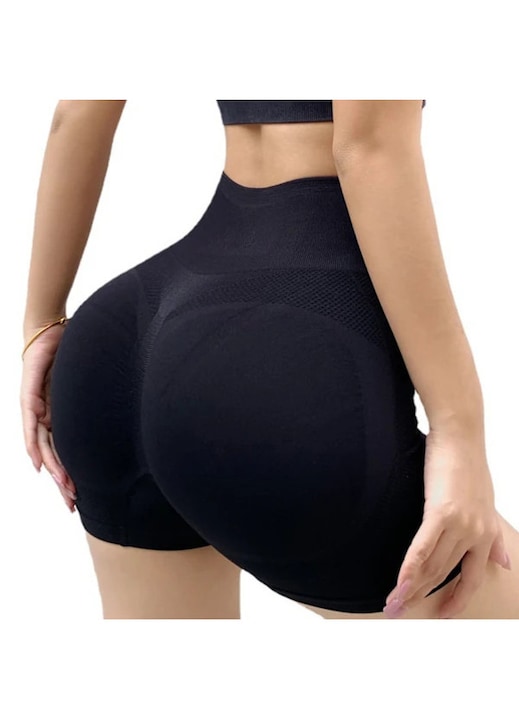 Colanti femei, talie inalta, control abdomen, negru, pentru yoga si sport