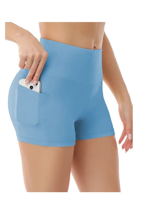 Pantaloni scurti de yoga, talie inalta, buzunare laterale, 2XL INTL