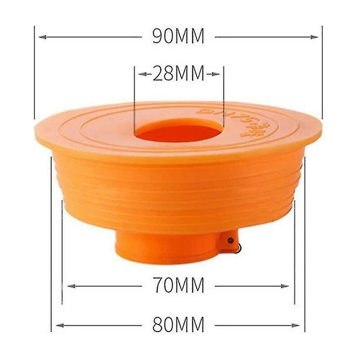 Garnitura silicon anti-miros, 9x8x2.8cm, portocaliu, diametru variabil
