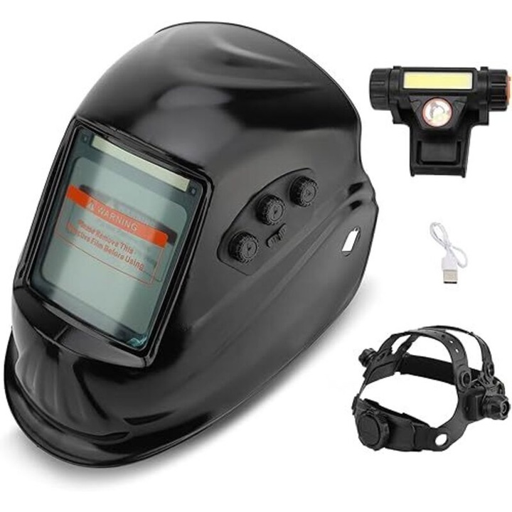 Masca sudura cu reglare automata, LED, camp vizual larg, 9.9x9.1cm