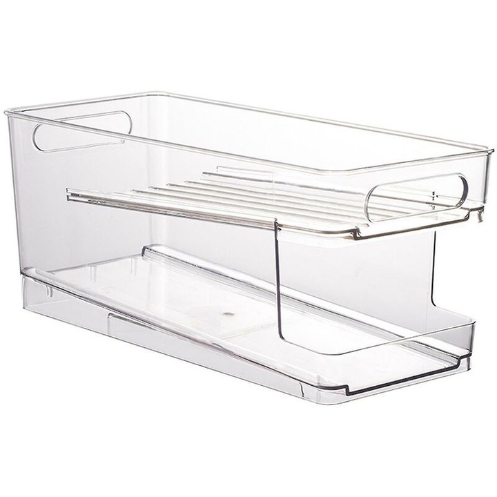 Suport frigider dublu strat plastic capacitate mare 34x13.5x15.3cm