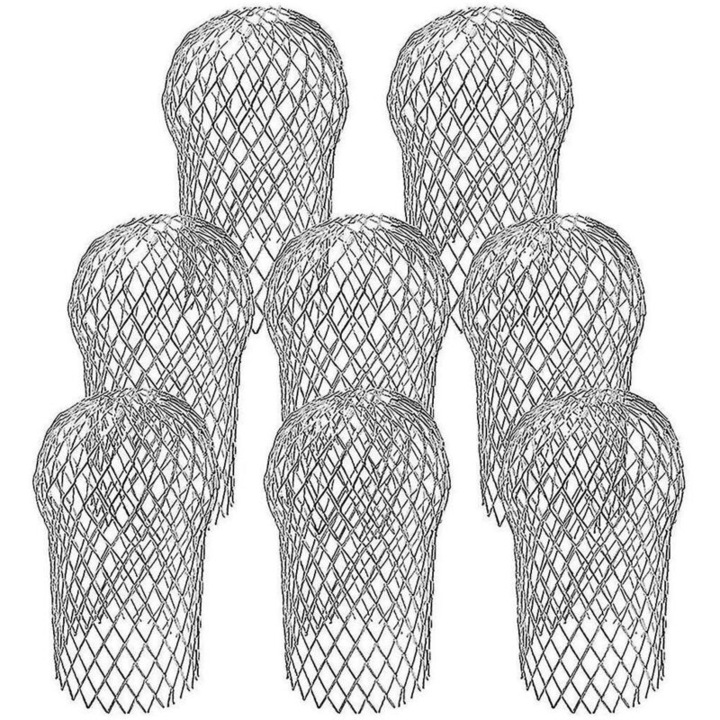 8 db ezüst színű alumínium ereszcsatorna-védő készlet, 14.5x10cm