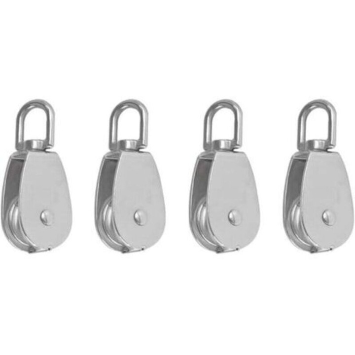 Система блок ролка неръждаема стомана 4 части M15 сребрист 60x15x6mm