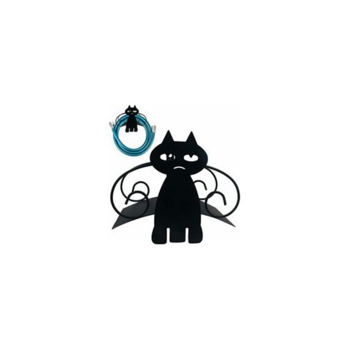 Suport teava perete, compact, negru, 1 buc