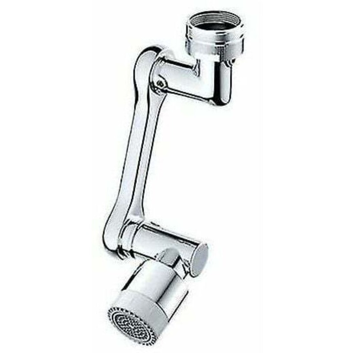 Prelungitor robinet bucatarie rotativ 1080 grade, 2 moduri debit, cu filtru, cupru, universal