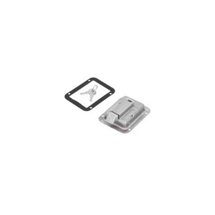 Rozetta kilincs rozsdamentes acél 304, kék cinkezett, 120x92x22mm, készlet 2 kulccsal