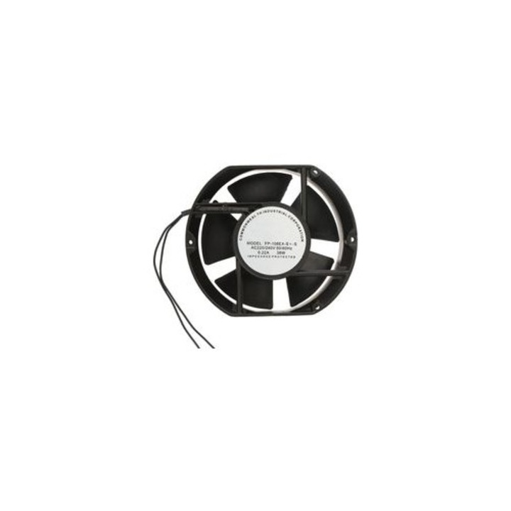 Ovális axiális ventilátor 220V 38W golyóscsapágyas 172x150x50mm