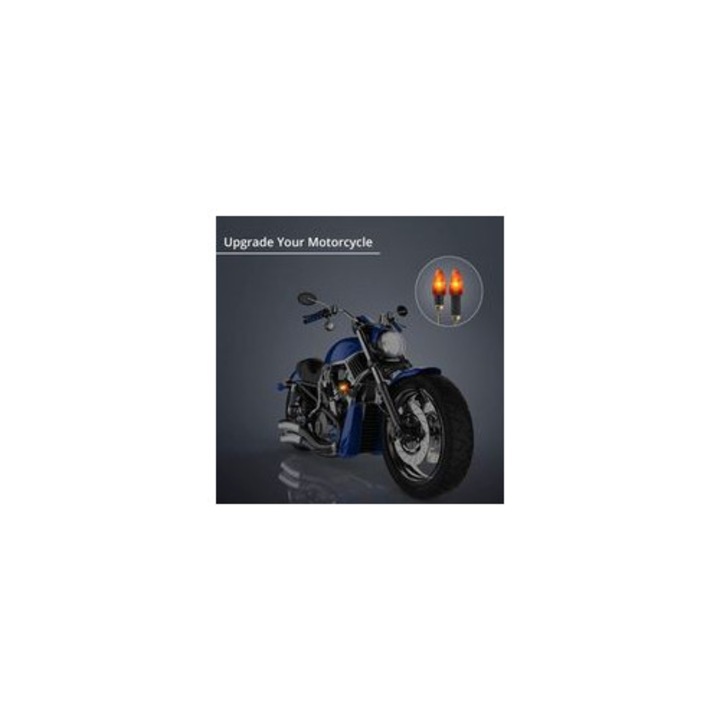 Set 4 semnalizatoare moto 10W, galben, 6.7x2.8x4.2cm si 8.7x2.8x4.2cm, IP65, cablu 30cm