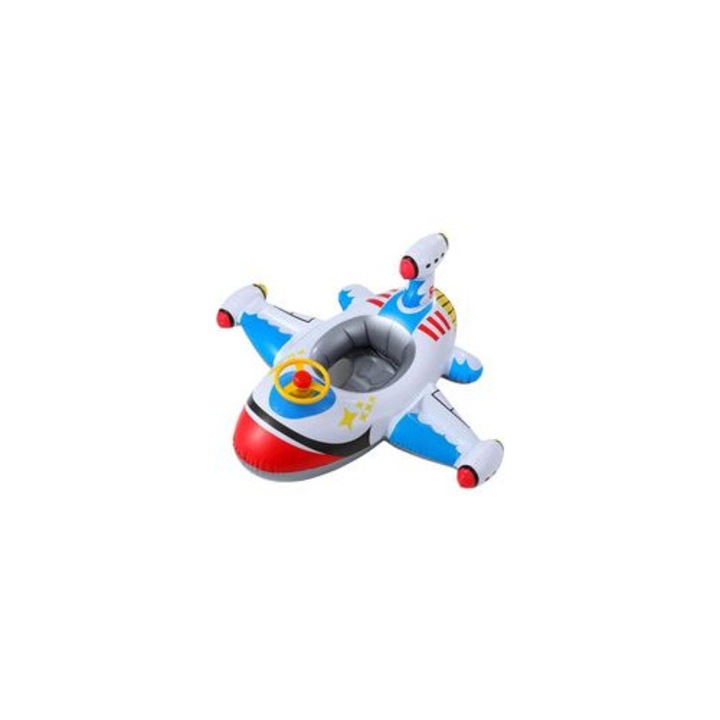 Colac de inot bebelusi avion PVC, durabil, colorat, 1-5 ani