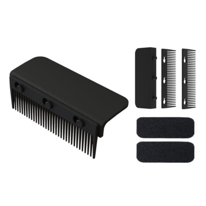 Pieptene pentru placa de indreptat par, negru, accesoriu clip-on