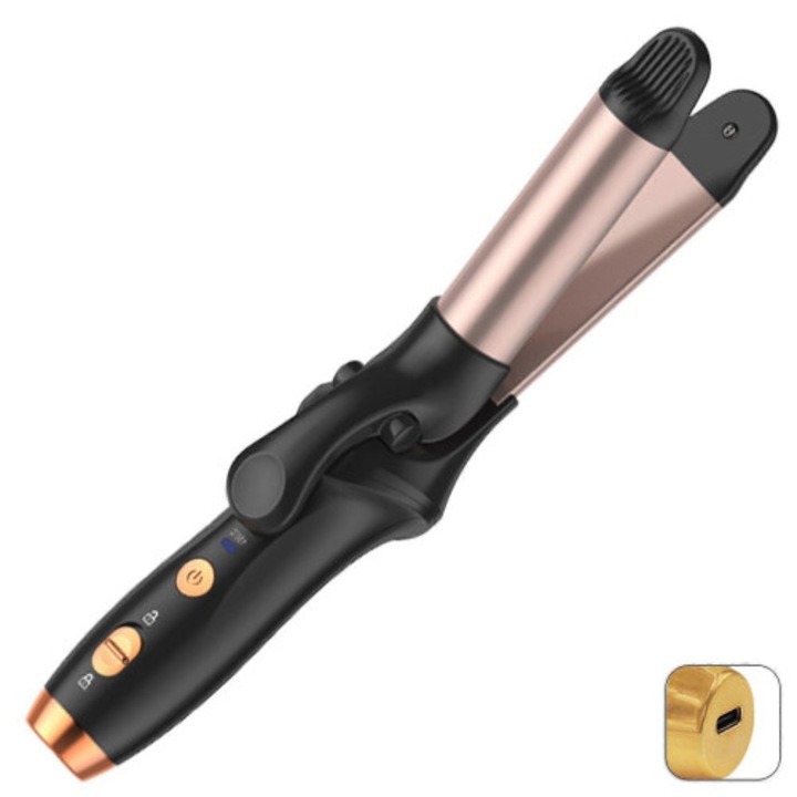 Placa de indreptat si ondulator de par fara fir, 3 trepte temperatura, protectie anti-arsura