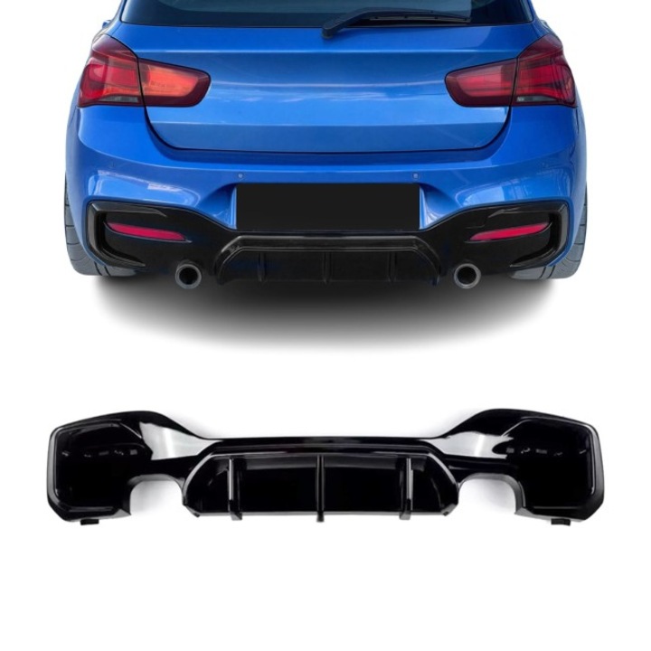 Hátsó lökhárító diffúzor M toldattal BMW 1-es sorozat F20 / F20 LCI Facelift, Performance modell, 135i stílus, Fényes fekete