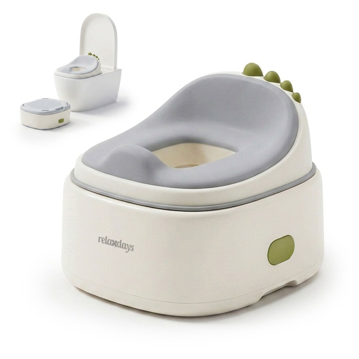 Relaxdays Dino 4in1 WC edző gyermekeknek, fehér-kék