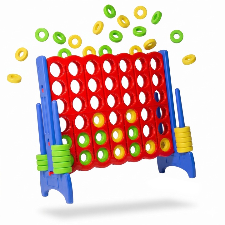 Joc de societate Relaxdays Connect4 XXL albastru verde rosu