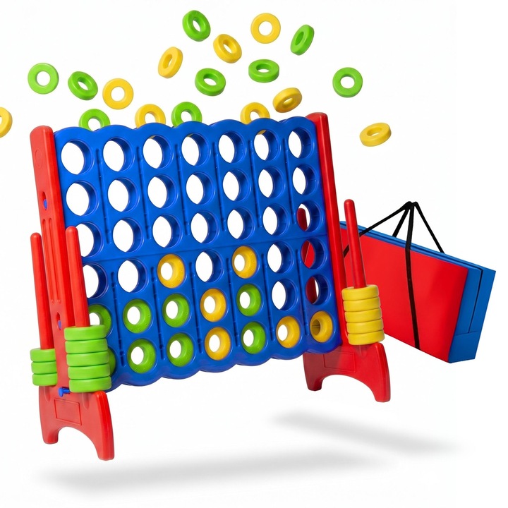 Joc de societate Relaxdays Connect4 XXL albastru verde rosu