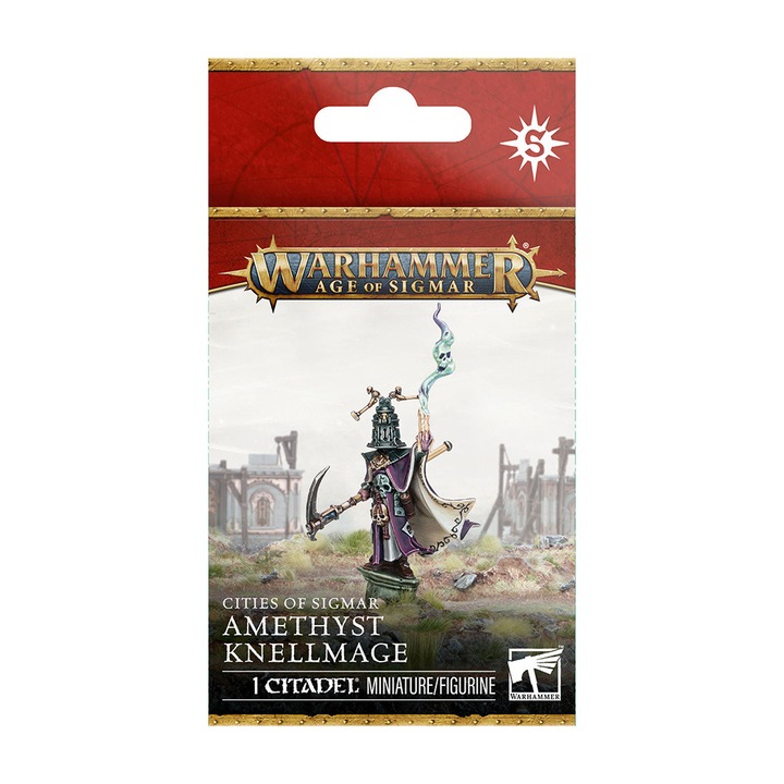 Warhammer Age of Sigmar játékkiegészítő, Amethyst Knellmage Cities of Sigmar, Games Workshop, 1 miniatúra, szürke