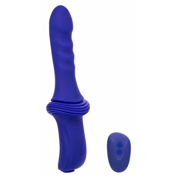 Vibrátor Calexotics Overdrive Bordázott Thruster, 10 rezgésmód, kék, 30x4cm
