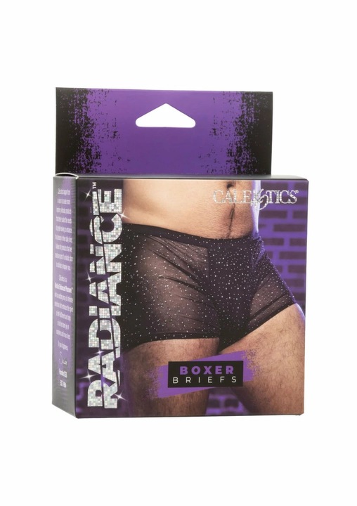 Radiance Boxeralsó, fekete, díszkristályokkal, rugalmas anyag, anatómiai szabás