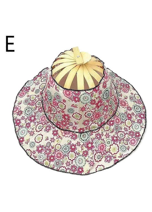 Palarie dama pliabila bambus, protectie soare, 56-58cm, bej