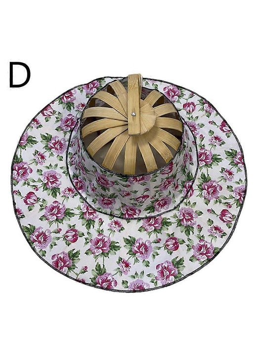 Palarie dama pliabila bambus, protectie soare, 56-58cm