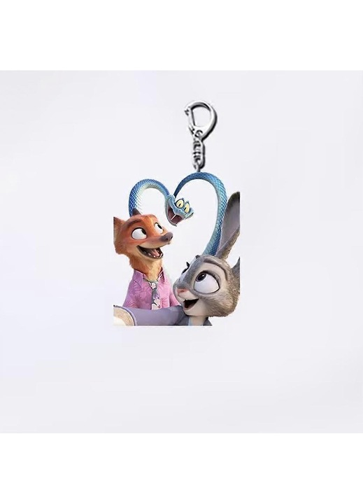 Breloc acrilic Zootopia Nick si Judy multicolor unic