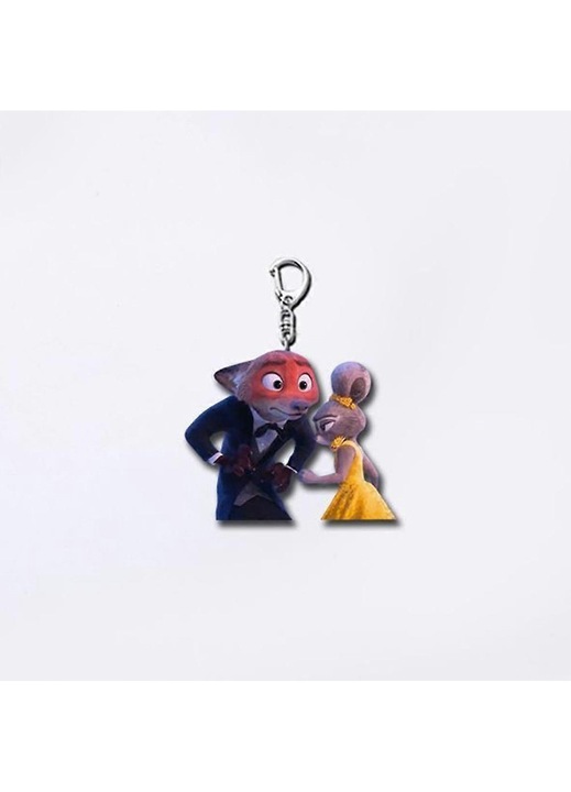 Breloc acrilic Zootopia Nick si Judy multicolor unic