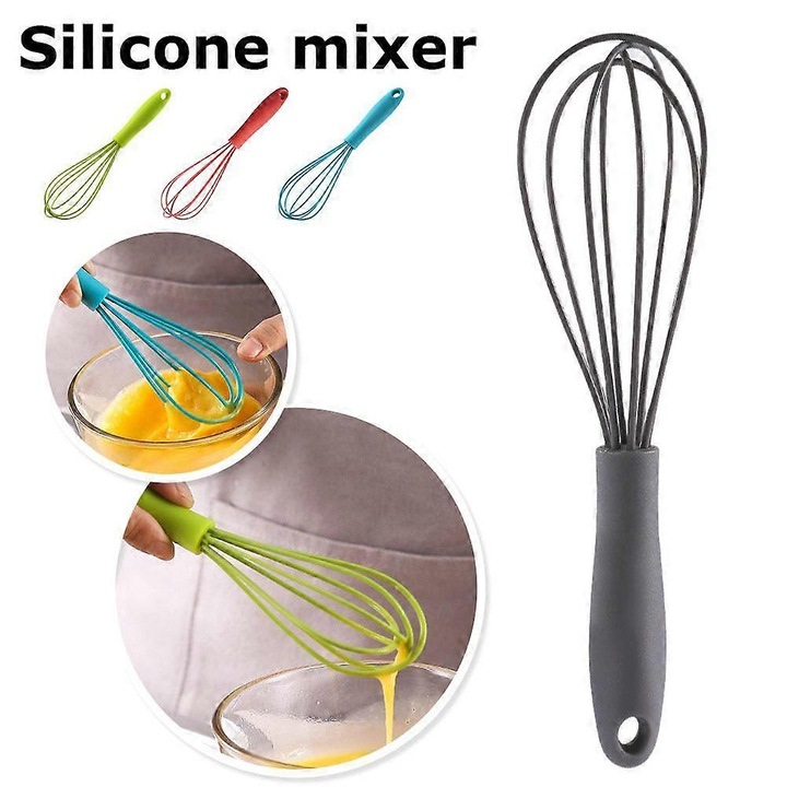Tel din silicon pentru amestecat, set, multicolor, 17x4.3cm
