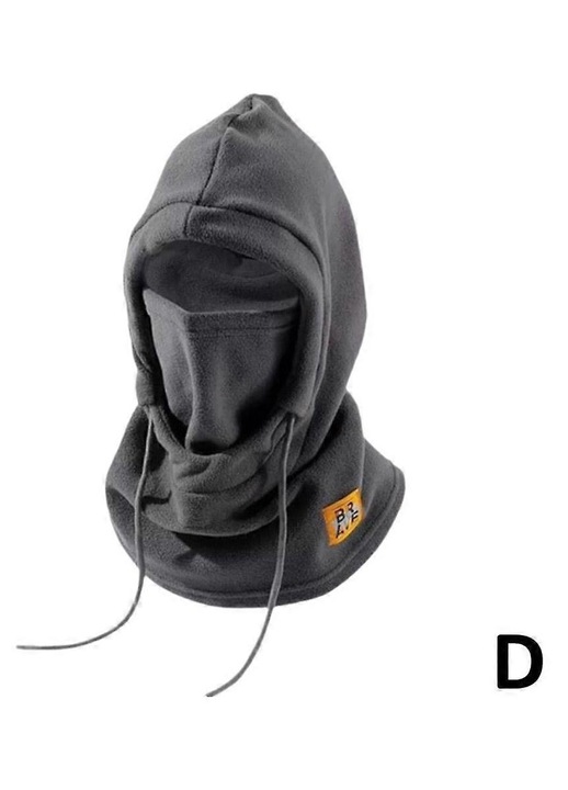 Caciula si masca fleece 2 in 1, gri, 56x58cm