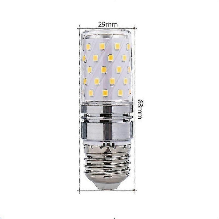 Set 4 becuri LED E14 E27, 12W, alb rece, 360°