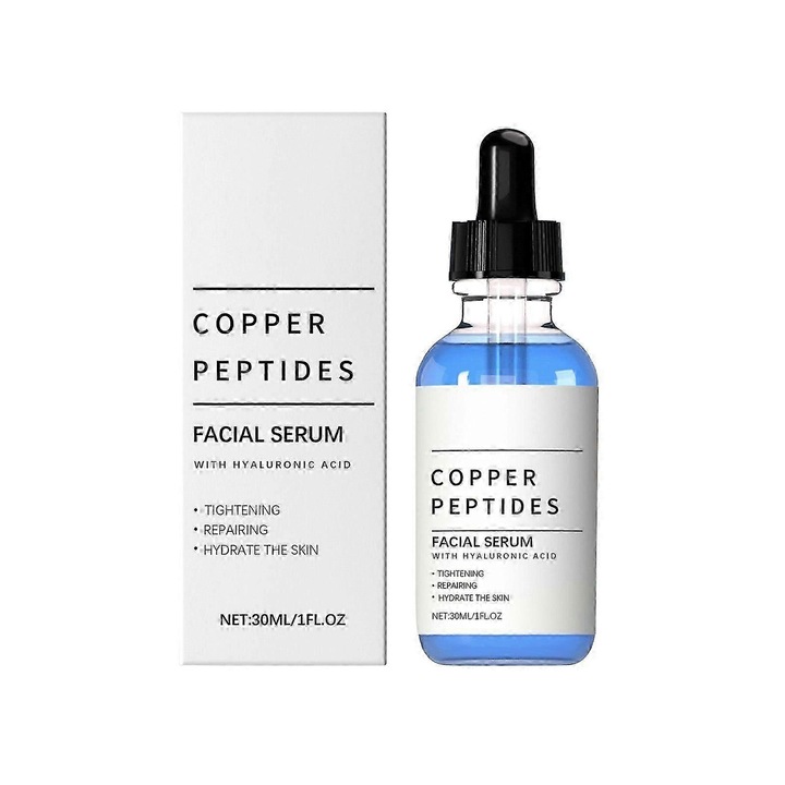 Ser facial cu peptide de cupru si acid hialuronic, set 2 buc, hidratant, anti-imbatranire, 30ml