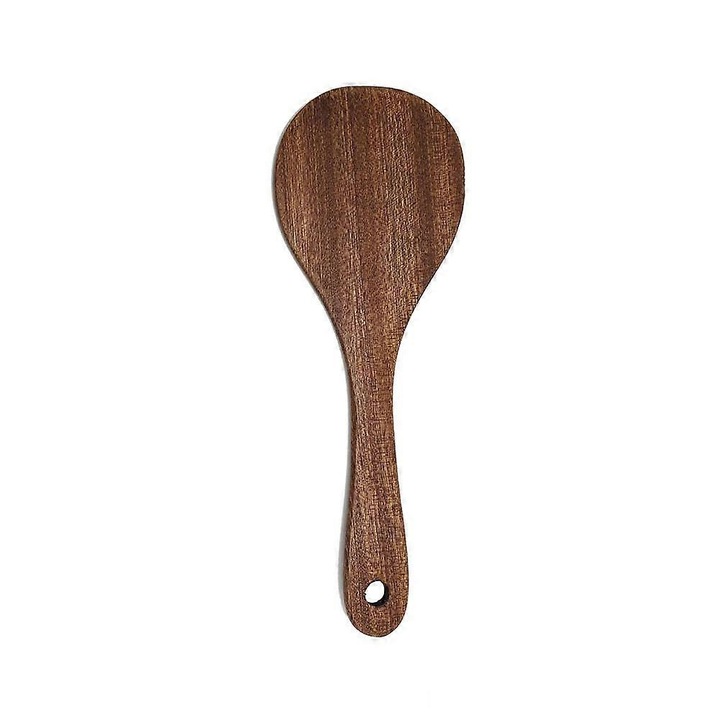 Set ustensile bucatarie spatule lemn ebony maro 21x7.6cm 32x7.6cm 38.2x9.5cm 24.5x7.5cm