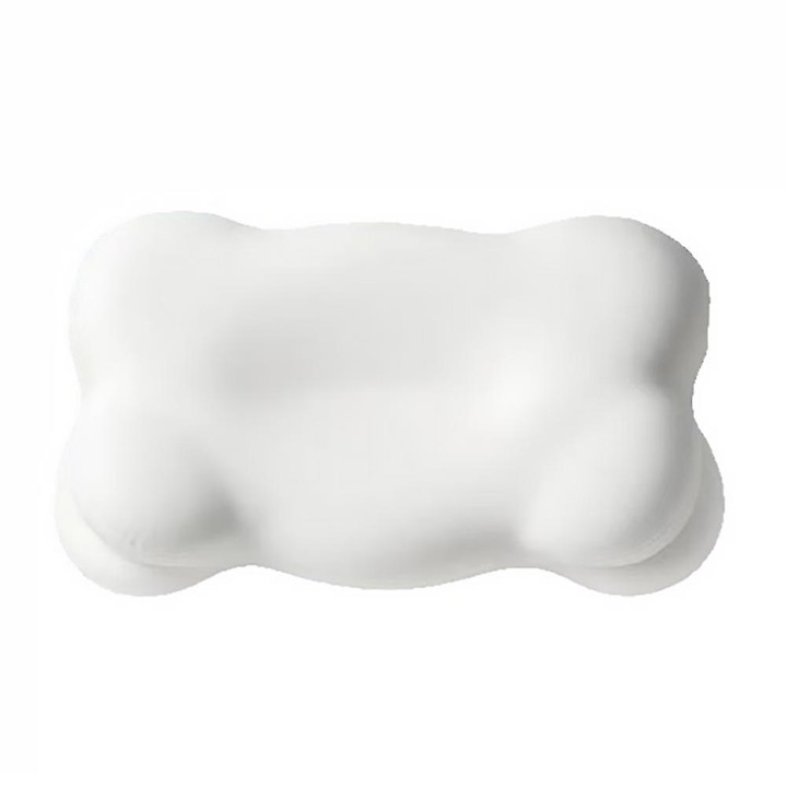 Perna ergonomica din spuma cu memorie, suport cervical, alb, 50x30x12cm