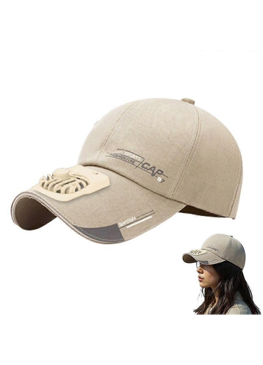 Sapka beépített ventilátorral, állítható, hálós anyag, méret 55-60 cm