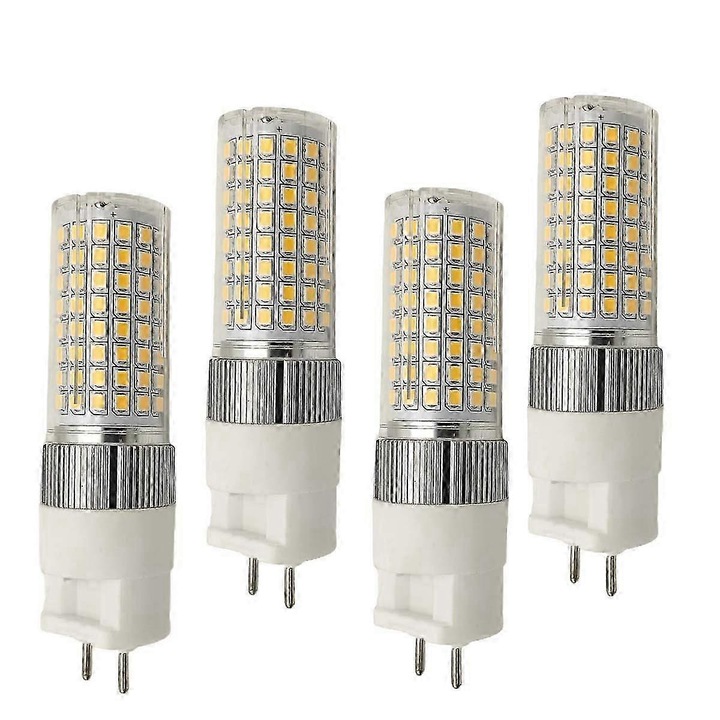 4 db G12 16W LED izzó készlet, meleg fehér, 30x105mm
