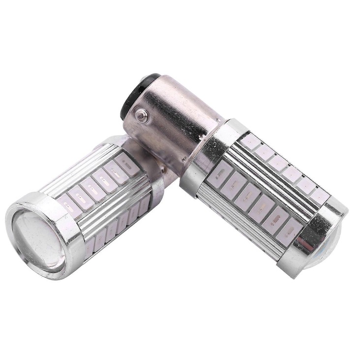 Комплект от 2 LED крушки за кола, червени, 12V, алуминиеви, 5630 21/5W