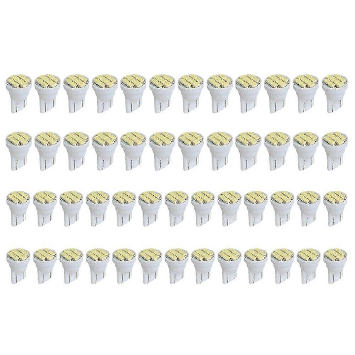 Комплект 50 LED крушки T10 8SMD бели 11x20mm 12V 200lm