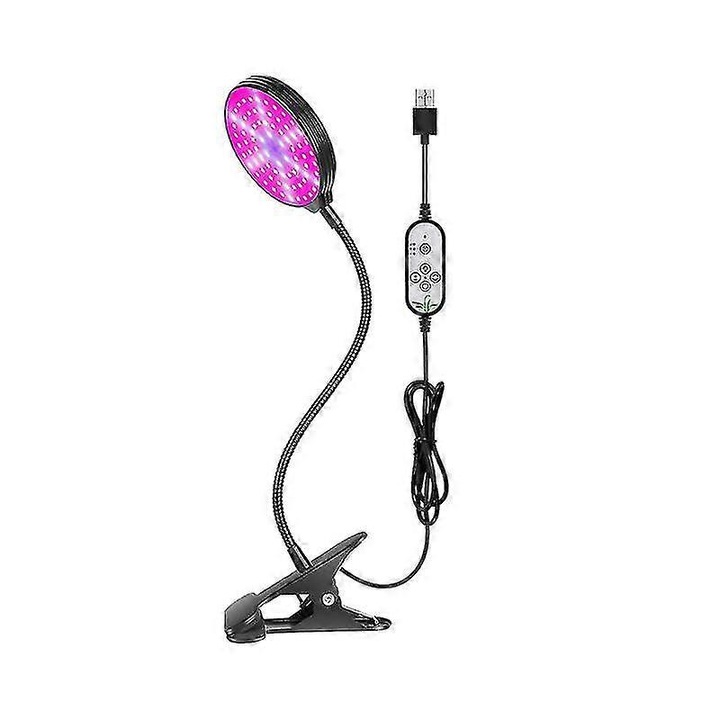 Lampa LED pentru plante, 4 capete, 45W, multicolor, 360° flexibil, 5V, 2-3m²
