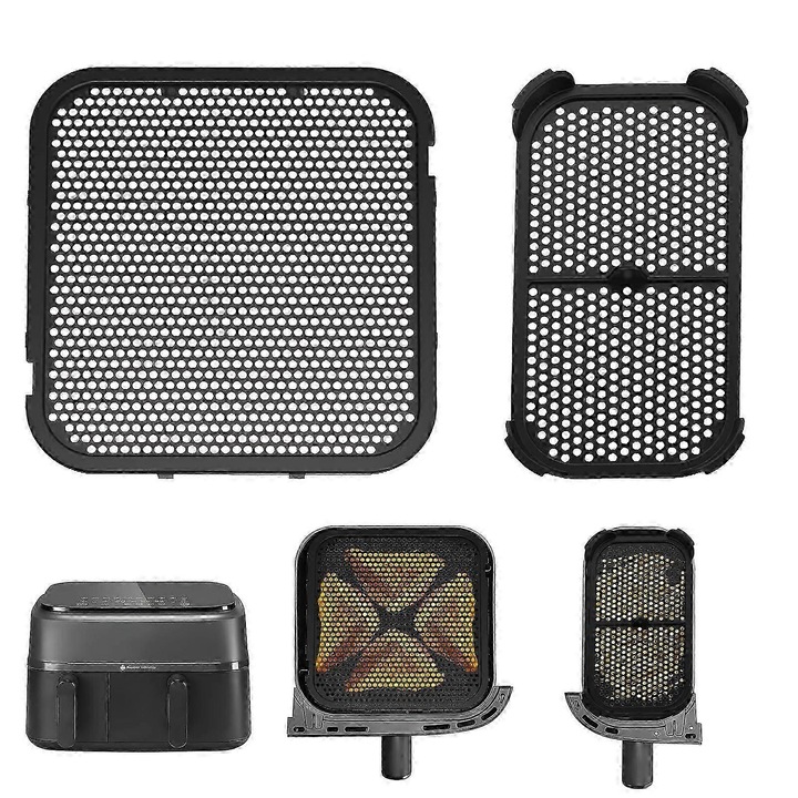 Accesorii protectie anti-stropire pentru friteuza aer Philips Airfryer 3000, set 2 buc, silicon, 20.3x20.3cm si 21x12cm