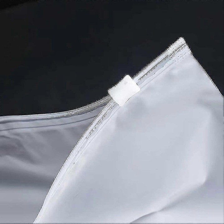 Set 100 pungi ziplock din plastic mat, 14x20cm, rezistente, transparente