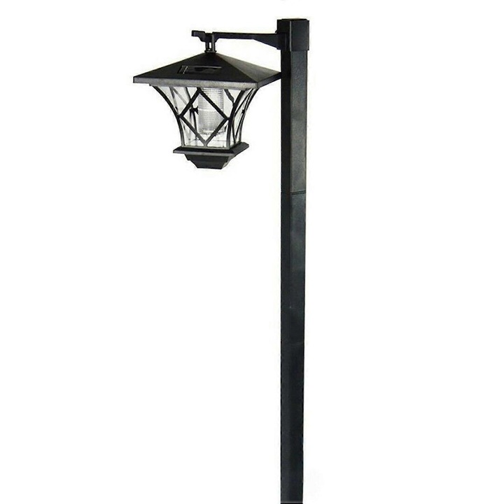 Lampa solara gradina 150cm negru LED alb