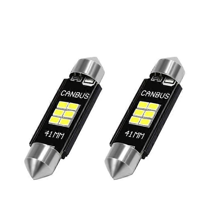 Комплект от 2 LED крушки 41мм, 6000K, 400 лумена, алуминий, чисто бял