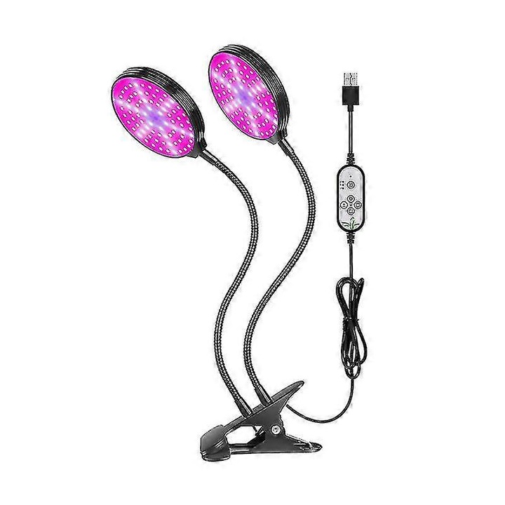 Lampa LED pentru plante, 4 capete, 15W, multicolor, 360° flexibil, 5V, 2-3m²