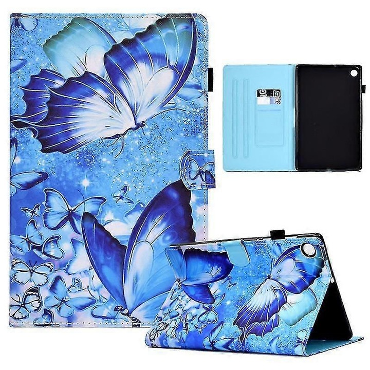 Husa tableta, model Phantom Butterfly, auto sleep/wake, negru, 10.5 inch