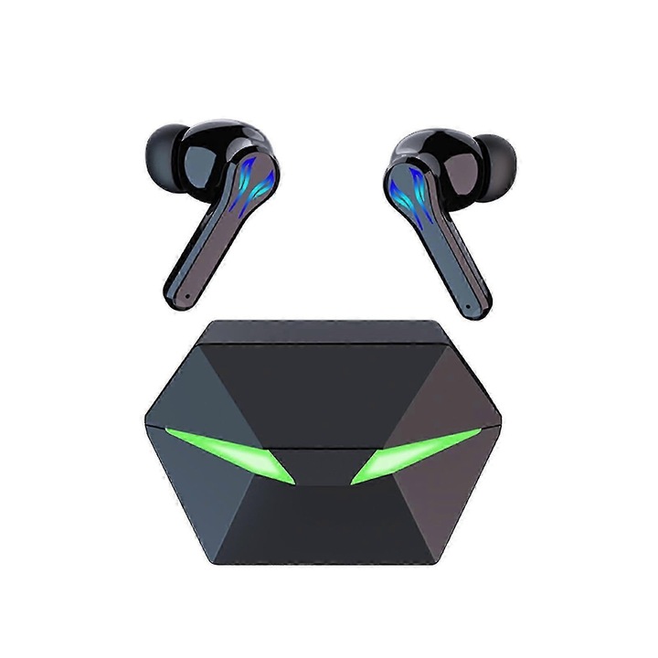 Casti wireless in-ear P86, Bluetooth 5.1, negru, 30x25x20mm