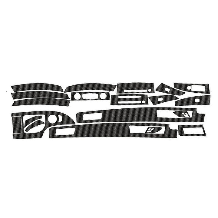 Folie protectie interior auto, model fibra de carbon 5D, set 19 piese, universal, negru
