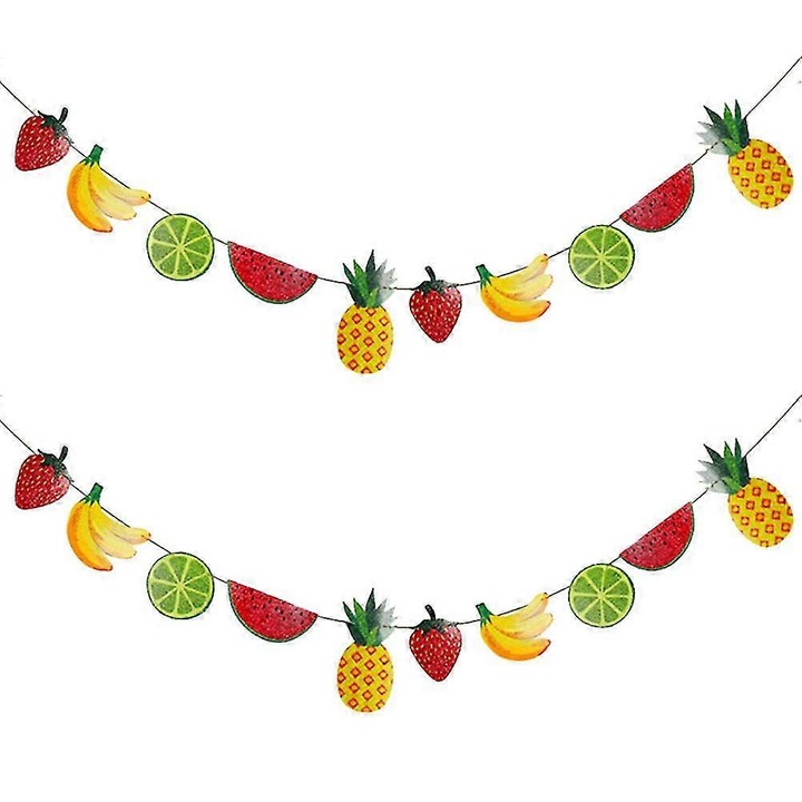 Set 2 bannere petrecere fructe multicolor 28x20x1.5cm hartie