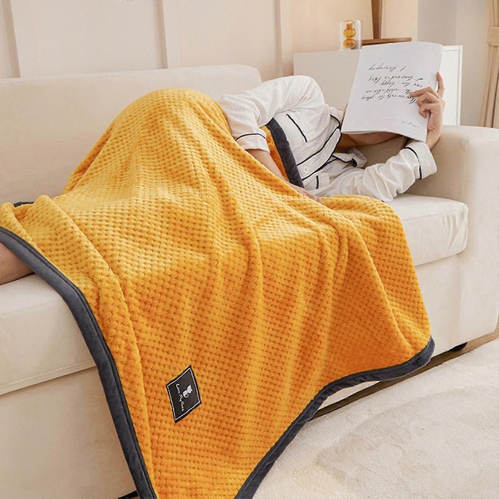 Patura microfibra alba 100x150cm usoara moale cozy