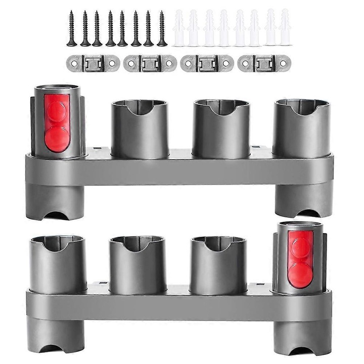 Suport universal perete si statie andocare, set 2 buc, plastic, negru
