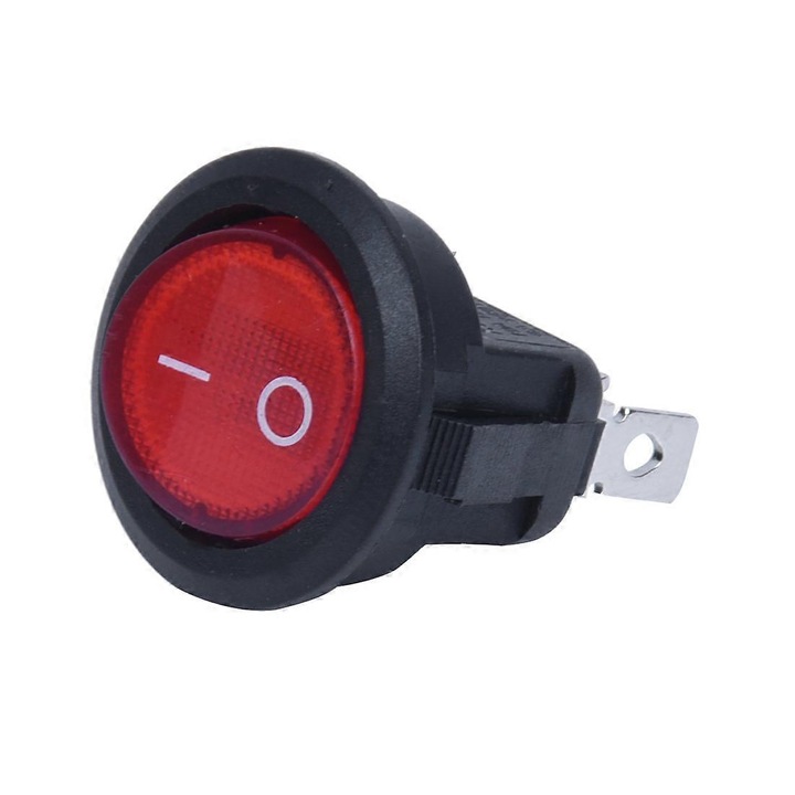 Billenőkapcsoló 3 pólusú 220V fekete piros 2.3x2.3x3cm 1 db-os készlet