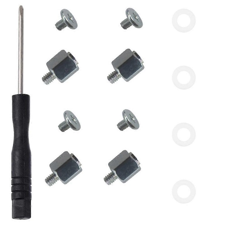 Set suruburi M.2 SSD, negru argintiu, 4x standoff 4x surub 4x garnitura 1x surubelnita